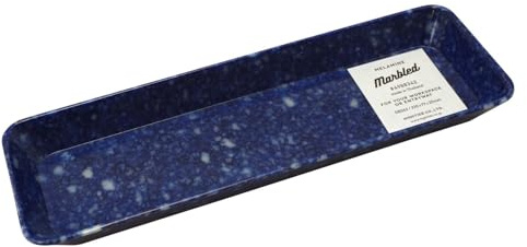 HIGHTIDE Melamine Marbled Desk Tray: pen tray / 9 in. x 3 in. x 1 in. (Navy Blue)