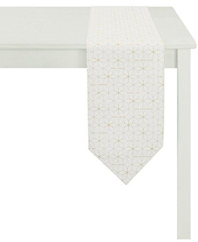 Apelt Tischband, Polyester, Creme/Gold, 24 x 175 x 0.2 cm