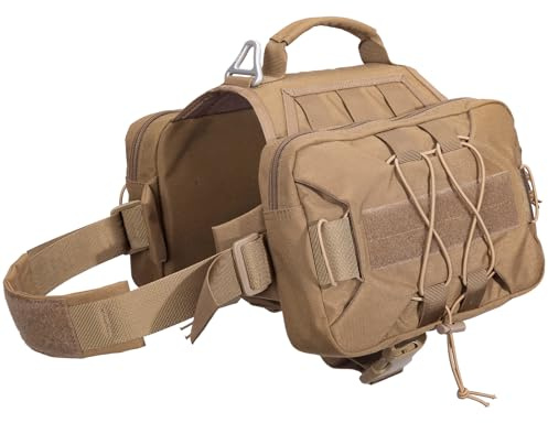 EXCELLENT ELITE SPANKER Dog Pack Hound Dog Saddle Bag Backpack for Travel Camping Hiking Medium & Large Dog with 2 Capacious Side Pockets(COB-L)