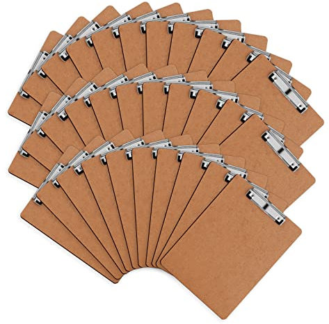 Clipboards, HERKKA 32 Pack Hardboard Office Clipboards Low Profile Clip Standard A4 Letter Size, ECO Friendly