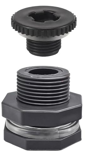 Metaland 1.5 Female Bulkhead Water Tank Connector PVC Thru-Bulk Fitting for Rain Barrels, Aquariums, Tubs, Pools