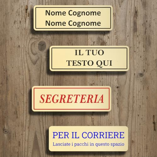 Targhetta Ottone Posta Personalizzata | Targa Cassette Postali Adesiva – Targa per Posta Casa/Ufficio – Montaggio Facile, Alta Durabilità Esterno Interno (Ottone Lucido 1mm, Misura 80x25mm)