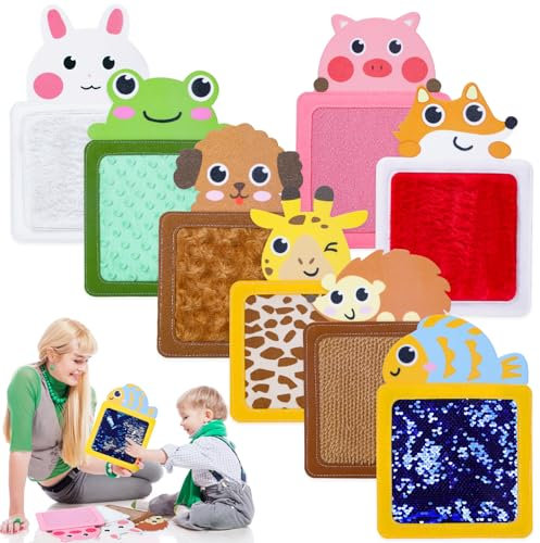 FNYUN 8pcs Sensory Mat Toy Kit, Newborn Toys Set Baby Sensory Toys for Babies 3 6 9 12 18 Months, Mini Sensory Floor Tiles for Autism ADHD, Presents Gifts for Newborn