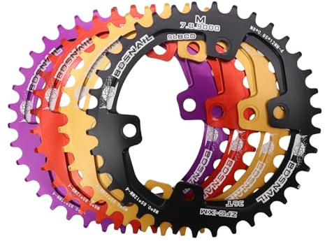 DJC Bike Chainring Asymmetrical 96BCD Round/Oval for XT SLX M6000 / M7000 / M8000 / M9000 MTB 7/8/9/10/11/12 Speed Narrow Wide 30T/32T/34T/36T/38T Tooth (1# Round Black, 30T)
