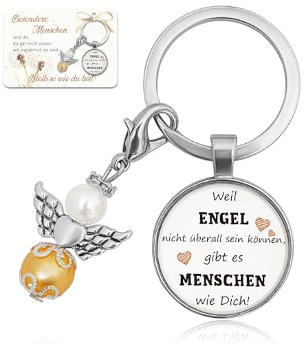 Dankeschön Geschenke für Erzieherin Lehrerin, Abschied Kita Kindergarten Tagesmutter, Abschiedsgeschenk Kollegin, Beste Freundin Geschenke Schlüsselanhänger, Engel Glücksbringer geschenke für frauen