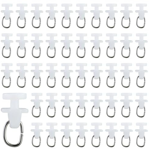 110 Puleggia Per Tende, Guida Interna Rulli per tende in plastica,Tende Per Scorrimento Cursori, Gancio per Tende Scorrevoli, Ganci Plastiche per Tende, Tenda Binario Gancio Ganci Scorrevoli (Bianco)