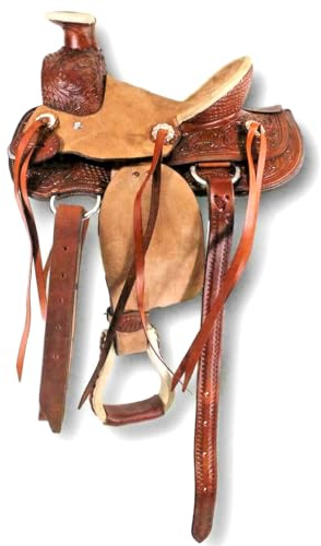 8 Western Miniature Horse Trail Mini Saddle Floral Tooled Tack Set Headstall BreastCollar & Reins ST-003