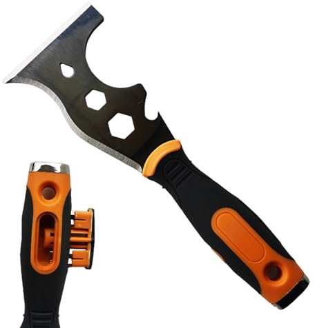 Grattoir à peinture, grattoir pour le nettoyage - Pelle à gratter murale 16 en 1 en acier inoxydable | Décapant de papier peint multifonctionnel, outil de coupe-bordure de peinture, pelle de nettoyage