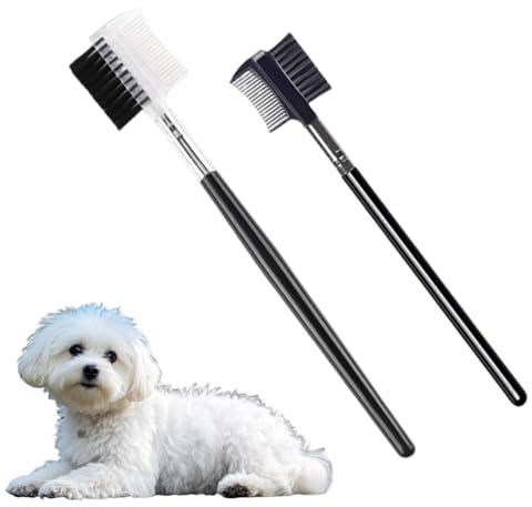 2pcs Tear Stain Removal Comb Double-Sided Dog Eye Comb Brush Dog Tear Stain Remover Puppy Cat Eye Remover Crust And Mucus Dog Tick Removal Tool For Helping Animals Remove Stains For Dogs Cats Rabbits