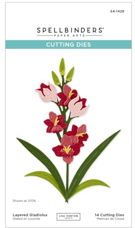 Spellbinders lager gladiolus etsade matriser från The Wildflowers kollektion av Lisa Horton
