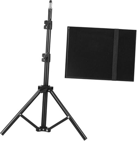 MUCKLILY Support De Projecteur Portable Trépied Réglable en Métal Robuste Plateau Plat Polyvalent pour Présentation Et Streaming Couleur Noire