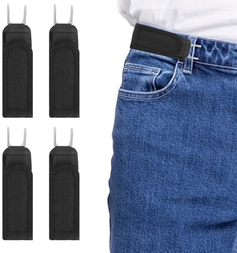 XAVURO 2 Piezas Cinturón sin Hebilla, Cinturón Invisible Hombre Ajustable, Cinturón Hombre Elástico y Mujer, Cinturón Velcro Alternativa, Cinturón Táctico para Trabajo