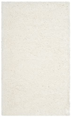Safavieh Tapis Shag pour Salon, Salle à Manger, Chambre à Coucher - Polar Shag Collection, Tapis à Poil Court, Blanc, 122 X 183 cm