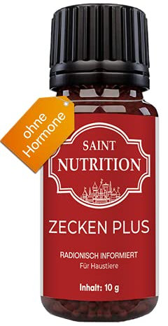 Saint Nutrition® Zecken Plus Globuli für Hunde & Katzen - zum entfernen das Mittel gegen Befall | 10g