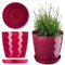 KADAX Maceta para Flores, Maceta con Base, Maceta de plástico para Interior, Macetero Redondo, Maceta Decorativa, Maceta Moderna Interior, 14 cm, Rosa