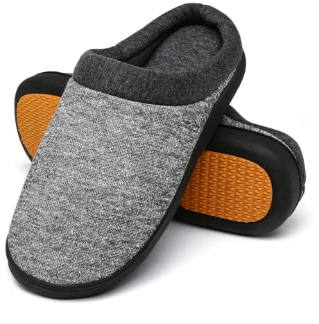 Mishansha herr dam vinter värme tofflor Memory Foam plysch tofflor Home halkfri tofflor, storlek 36–46 EU, Grå A - 40 EU