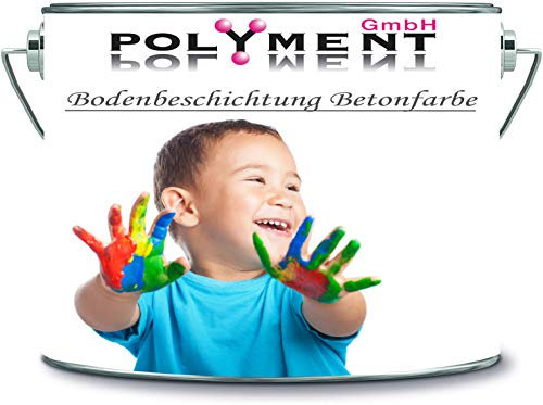 Polyment GmbH Vernice per pavimenti in resina epossidica, per interni, per piastrelle, per cemento, per garage, cantina, soggiorno, resina epossidica (giallo arciso Ral 1007, 1,25 kg)