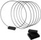 Worown 6 Stück 20 cm Metallringe zum Basteln, Metallring mit Fuß, Schwarz Metallringe mit 6 Stück Holzständern für DIY Hochzeits-Tisch-Dekorationen, Wandhängende Handwerke