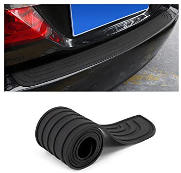 CGEAMDY Stoßstangenschutz aus Gummi, Schwellerschutz für den Kofferraum, Kratzfest und Abriebfest, Selbstklebender Heckstoßstangenschutz für Autos, SUVs (Schwarz/101x8.5CM)
