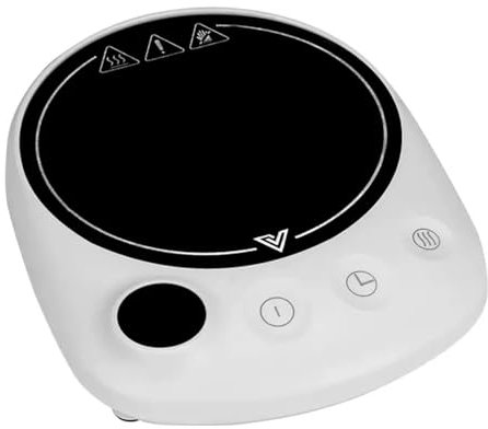 Portable Heating Coaster, 200W Far Infrared Heating Plate - 5 Levels of Temperature Adjustment - 1-12H Scheduled Heat Preservation, for Home/Office,White