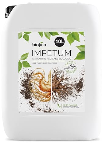 Biotica Attivatore Radicale Liquido - Radicante per Piante, Stimola la Crescita delle Radici e l’Attecchimento, a base di Humus di Lombrico - Ideale contro lo Stress da Trapianto - Impetum 10 Litri