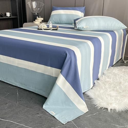 JIANINGHOME Bettlaken ohne Gummizug 230x245cm/3pcs,Weiches und pflegeleichtes Betttuch aus Baumwolle ohne Gummizug