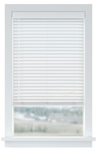 LEVOLOR Basics Cordless Light Filtering Faux Wood Blinds, 2” Blinds for Windows, Timeless Look, Fits up to 34” Width and 64” Length, Home Solution for Any Space or Room