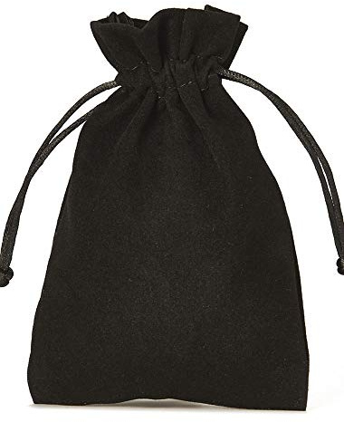 | 6 Samtsäckchen, Größe 20x12 cm, Samtbeutel-Geschenkverpackung, Schmuckbeutel, Adventskalender, Nikolaus, Weihnachtsverpackung (schwarz)