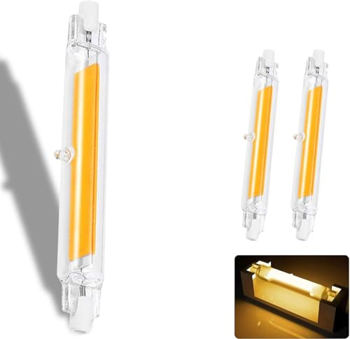 Vipfenturi Lampadine R7S LED 78 mm, dimmerabili, 10 W, equivalenti a lampadina alogena da 78 mm, 100 W, senza sfarfallio, bianco caldo 3000 K, 1000 lm, AC 220 – 240 V, illuminazione a fascio 360 gradi
