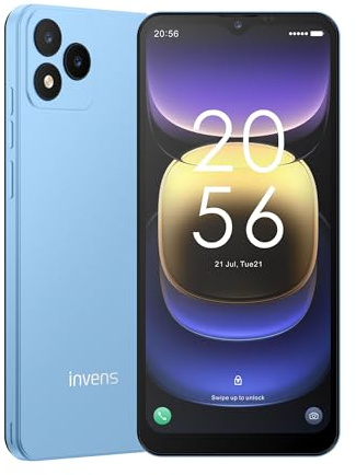 invens Note TK01 Android 4G Smartphone, 6,52 HD+ Display, 4250mAh Akku, 16MP Kamera, Dual SIM, 4+32GB/256GB, Gesichtserkennung, OTG/GPS Handy ohne Vertrag– Blau