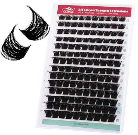 FADVANCiglia Finte Ciuffetti - 280pcs Extension Ciglia Fai Da Te Curvatura D Ciglia Naturali - Lash Clusters(200P-0.07D, Mix 8-16mm)