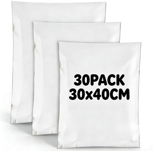 30 Piezas Bolsas Envio Vinted, Bolsas Para Envíos 30x40cm, Impermeable Embalaje para envío, Bolsas de Envio Paquetes, Cajas Envios Paquetes, Sobres Envios para Ropa, Zapatos, Libros, Juguetes