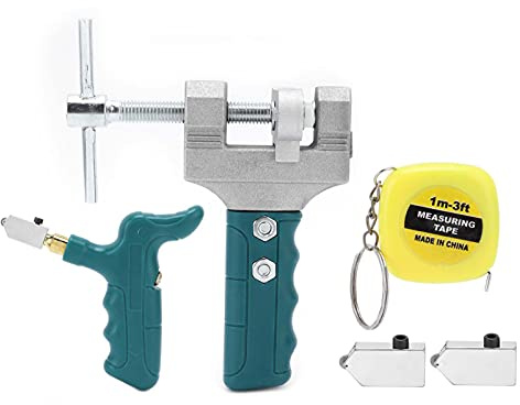 Kit de corte de vidrio, herramienta manual para cortar azulejos, hoja de acero de aleación de alta dureza con alicates trituradores, abridor portátil de azulejos de cerámica para