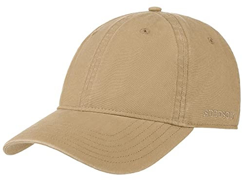 Stetson Ducor Sun Guard Fullcap Herren Baseballcap aus Bio-Baumwolle nachhaltig Frühjahr Sommer Cap mit Sonnenschutz UV 40 Stonewashed-Look Outdoorcap Dunkelbeige XL (60-61 cm)