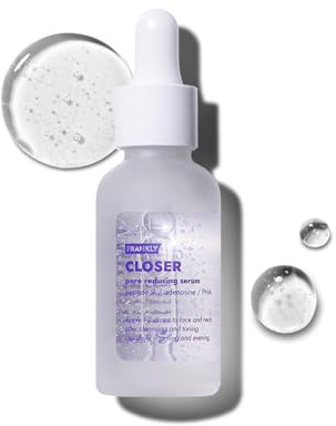 Frankly Closer Serum - 9 Peptides & Vegan Collagen, Pore Minimizer & Anti-Aging, Dewy Skin Hydrator, EWG Green, Non-Sticky, Derm-Tested, 1.01 fl. Oz.