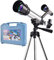HONPHIER Refraktor Teleskop Kinder Einsteiger Tragbar 60 mm Teleskop Astronomie Fernrohr teleskope mit Stativ Sternfinderlinse für Astronomie Anfänger Kinderteleskop Set Wissenschaft Spielzeug