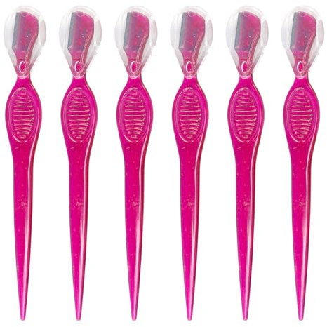 Iconikal 50-Pack Dermaplaning Eyebrow Razor Tool, Pink for Shaping Trimming Primping Morning Routine