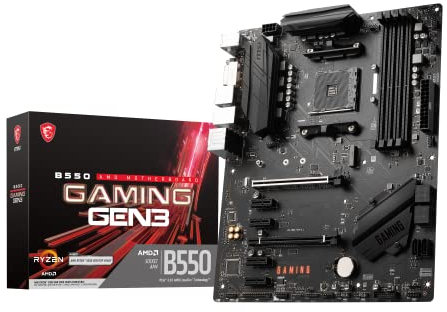 MSI B550 GAMING GEN3 Motherboard, ATX, AM4 - AMD Ryzen 5000 Ready - DDR4 Boost 4400+MHz/OC, PCIe 3.0 x16 Slots, 1 x M.2 Gen3 Slot, 1G LAN