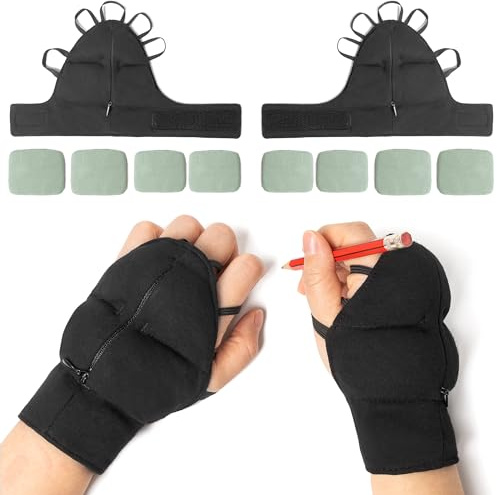 Guantes con peso para temblores, pesas de muñeca para temblores de mano y pacientes con Parkinson, ayuda de temblor de mano ajustable a mano estable, regalos para personas con Parkinson