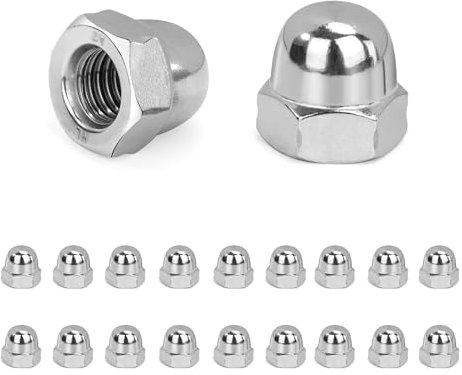 QIMEI-SHOP Tuercas Ciegas Hexagonales M6 Tuercas de Sombrerete de Acero Inoxidable Tuerca Bellota para Tornillos Pernos Roscados Varillas Roscadas según DIN 1587 20 Piezas