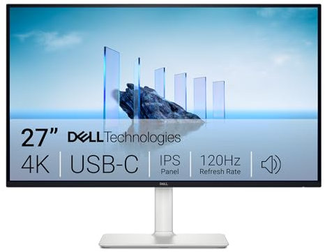 Dell 27 Plus USB-C Monitor - S2725QC, 4K UHD (3840x2160), 120Hz, IPS, 4ms, AMD FreeSync Premium, 99% sRGB, Höhenverstellbar, Eingebaute Lautsprecher, 2 USB-C, 2 HDMI, 2 USB, 3 Jahre Garantie