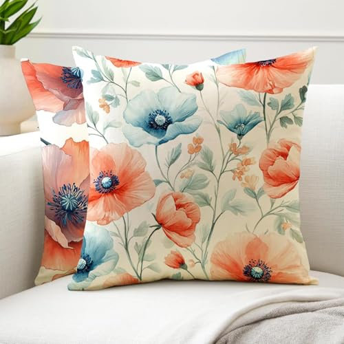 Cuscini da Esterno Impermeabili 50x50cm Colore Uovo D'Anatra Cuscini per Divano Set di 2 Impermeabili Velluto Decorazioni Casa Pianta Cuscino per Panca da Esterno Giardino, Patio Divano Auto G6-174