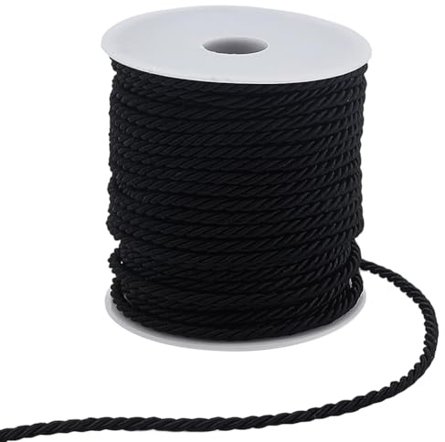 PH PandaHall Cordoncino intrecciato a 3 strati da 30m, 3mm, spago intrecciato decorativo, corda di seta, filo, cordoni d'onore per sacchetti regalo, coulisse, tende, decorazione domestica, costumi