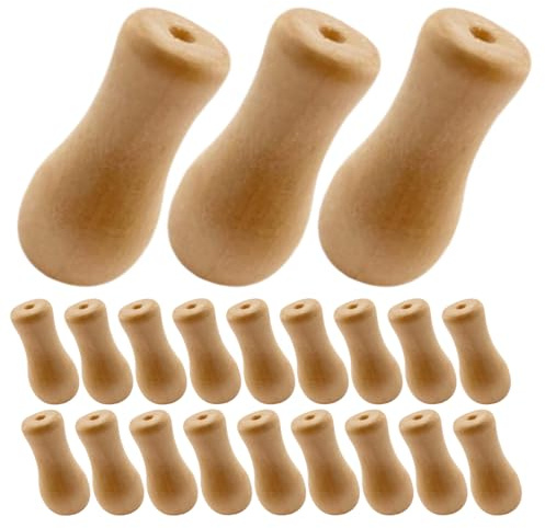 MAGICLULU 24piezas Pesas de Madera para Cordones de Persianas Enrollables Extremos de Tirador de Madera Perillas Colgantes para Sala de Estar Dormitorio y Oficina
