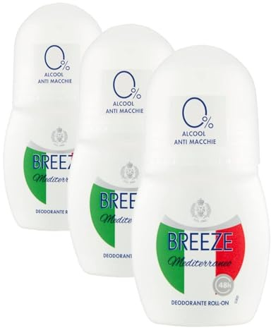 BREEZE | Desodorante Roll On Mediterraneo, 1 x 50 ml (Paquete de 3)