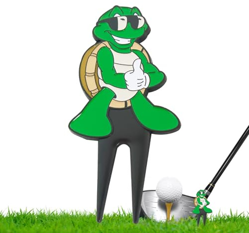 Herramienta De Reparación De Huellas De Bola | Tenedor de Metal Portátil con Forma de Tortuga para Golf,Herramienta De Almacenamiento De Divot De Bola De Golf - para Césped Hombres