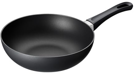 Scanpan Classic 9 1/2 inch Nonstick Stir Fry Pan – Compatible with Gas and Electric Stovetops, Metal Utensil Safe, Oven Safe to 500°F, Dishwasher Safe, Black, 2435120