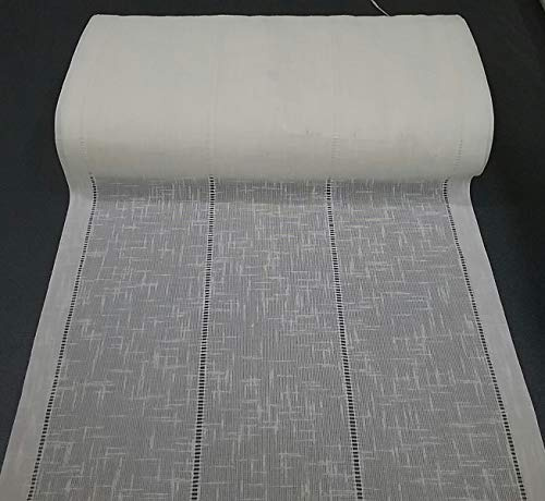 Tissu pour Rideau vitrage Voilages Panneau prix au mètre-Tissu à jour-Largeur de cm 35 à 90 cm 45 Blanc Naturel