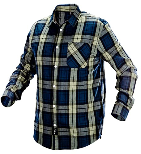 NEO TOOLS Arbeitshemd Flanellhemd holzfällerhemd Karohemd Kariertes Hemd Mehrfarbig S-XXL (blau/grün, XXL)