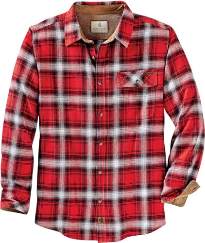 Legendary Whitetails Buck Camp Camisa de Franela para Hombre - 6464, XXXXL, Racing Red Plaid